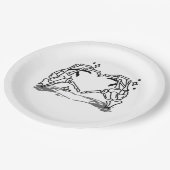 Skeleton Hand Herz Funny Design Pappteller (Schrägansicht)