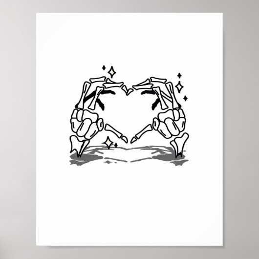 Skeleton Hand Herz Funny Design Poster (Vorne)