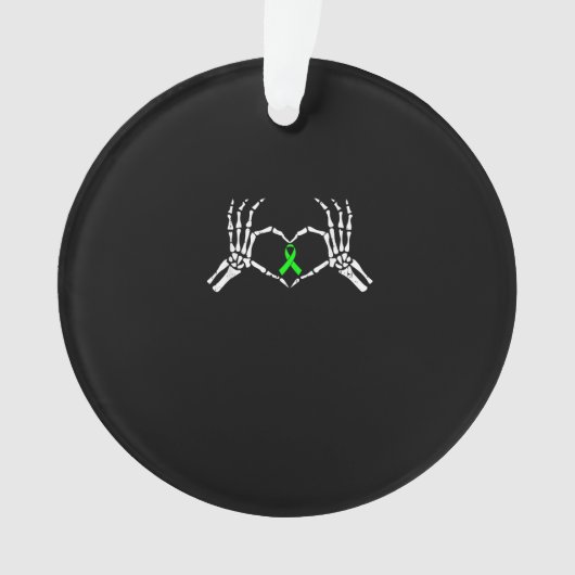 Skeleton Hand Herz-Sensibilisierungsband Ornament (Vorderseite)