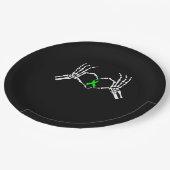 Skeleton Hand Herz-Sensibilisierungsband Pappteller (Schrägansicht)