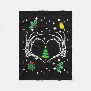 Skeleton Hand Herz Weihnachtsbaum Weihnachtsmänner Fleecedecke