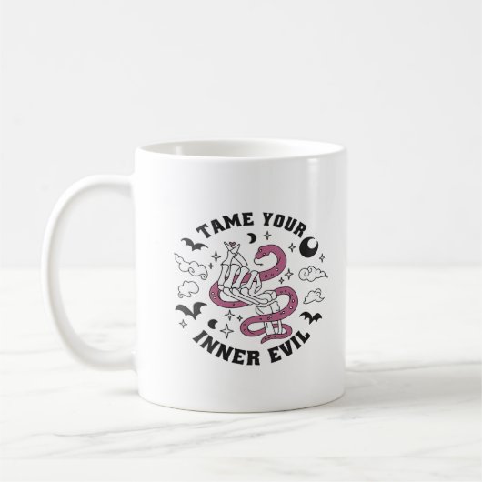 Skeleton Hand Herzmachen Kaffeetasse (Links)