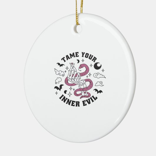 Skeleton Hand Herzmachen Keramik Ornament (Links)