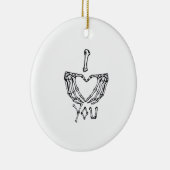 Skeleton Hand Herzmachen Keramik Ornament (Rechts)