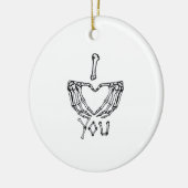 Skeleton Hand Herzmachen Keramik Ornament (Links)
