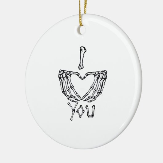 Skeleton Hand Herzmachen Keramik Ornament (Links)