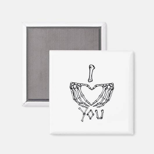 Skeleton Hand Herzmachen Magnet (Vorderseite/Rückseite)