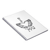 Skeleton Hand Herzmachen Notizblock (Rechte Seite)