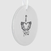 Skeleton Hand Herzmachen Ornament (Vorderseite)