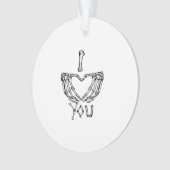 Skeleton Hand Herzmachen Ornament (Vorderseite)