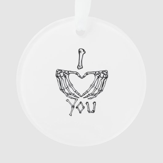 Skeleton Hand Herzmachen Ornament (Vorderseite)