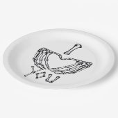 Skeleton Hand Herzmachen Pappteller (Schrägansicht)