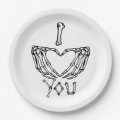 Skeleton Hand Herzmachen Pappteller (Vorderseite)