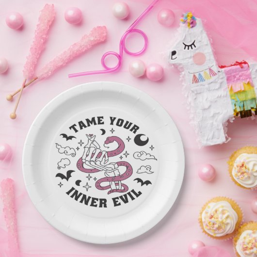 Skeleton Hand Herzmachen Pappteller (Party)