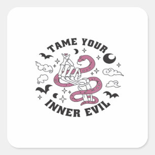 Skeleton Hand Herzmachen Quadratischer Aufkleber