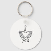 Skeleton Hand Herzmachen Schlüsselanhänger (Vorderseite)