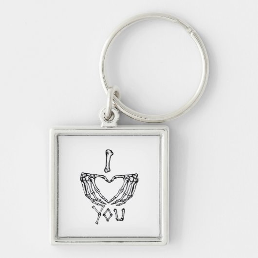 Skeleton Hand Herzmachen Schlüsselanhänger (Vorne)