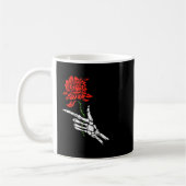 Skeleton Hand Holding A Red Rose  Kaffeetasse (Links)