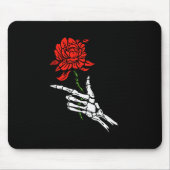 Skeleton Hand Holding A Red Rose Mousepad (Vorne)