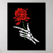 Skeleton Hand Holding A Red Rose Poster (Vorne)