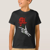 Skeleton Hand Holding A Red Rose T-Shirt (Vorderseite)