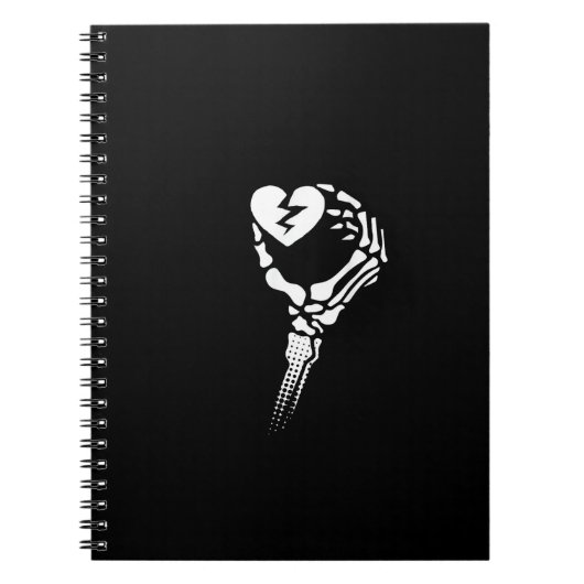 Skeleton Hand Holding Herz Notizblock (Vorderseite)