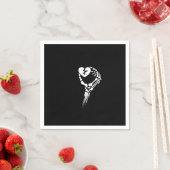 Skeleton Hand Holding Herz Serviette (Beispiel)