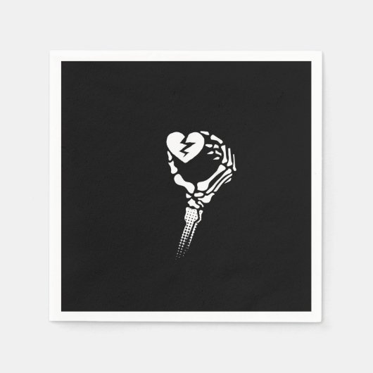 Skeleton Hand Holding Herz Serviette (Vorderseite)