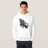 Skeleton Hand Holding Money - Bold Minimalistisch Hoodie (Vorne ganz)