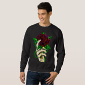 Skeleton Hand Holding Rose Tattoo Sweatshirt (Vorne ganz)