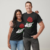 Skeleton Hand Holding Rote Rose Funny Tattoo Liebh T-Shirt (Unisex)
