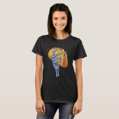 Skeleton Hand Holding Taco Dia de Los Muertos Hall T-Shirt (Vorne ganz)