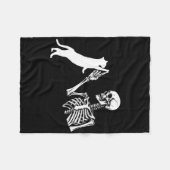 Skeleton Hand Kat Spaß Halloween Kostüm Sk Fleecedecke (Vorderseite (Horizontal))