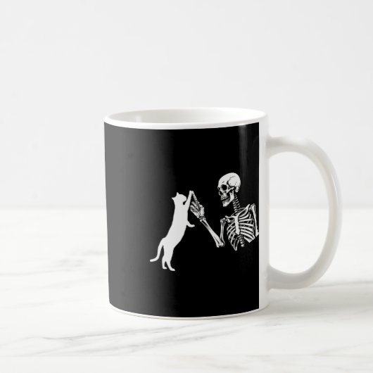 Skeleton Hand Kat Spaß Halloween Kostüm Sk Kaffeetasse (Rechts)