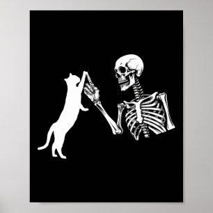 Skeleton Hand Kat Spaß Halloween Kostüm Sk Poster