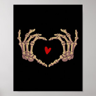 Skeleton Hand Liebe Herz Halloween Day Spooky Seen Poster