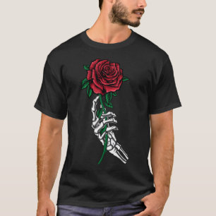 Skeleton Hand mit einem Halloween-Kostüm der Rote T-Shirt