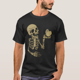 Skeleton Hand mit Liebe des Roten Herzens T-Shirt