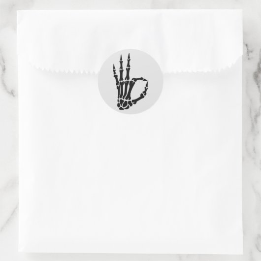 Skeleton Hand OK Gesture Sticker (Tasche)