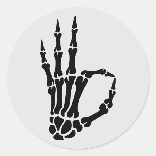 Skeleton Hand OK Gesture Sticker (Vorderseite)