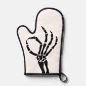 Skeleton Hand Ok Sign Gothic Halloween Kochen Ofenhandschuh (Vorderseite)