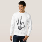 Skeleton Hand OK Sign Graphic Sweatshirt (Vorne ganz)