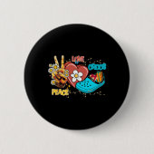 Skeleton Hand Peace Liebe Crocs Family Xmas Pajama Button (Vorderseite)