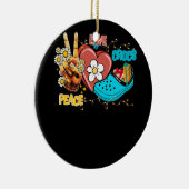 Skeleton Hand Peace Liebe Crocs Family Xmas Pajama Keramik Ornament (Rechts)