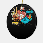 Skeleton Hand Peace Liebe Crocs Family Xmas Pajama Keramik Ornament (Links)