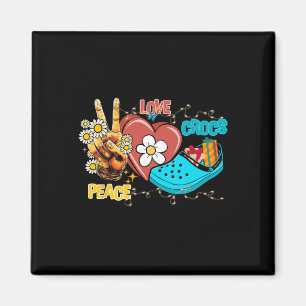 Skeleton Hand Peace Liebe Crocs Family Xmas Pajama Magnet