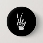 Skeleton Hand Peace Sign Bone Button (Vorderseite)