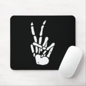 Skeleton Hand Peace Sign Bone Mousepad (Mit Mouse)