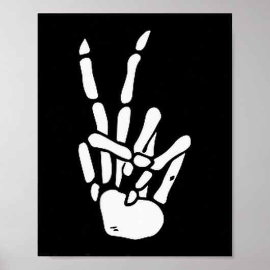 Skeleton Hand Peace Sign Bone Poster (Vorne)