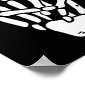 Skeleton Hand Peace Sign Bone Poster (Ecke)